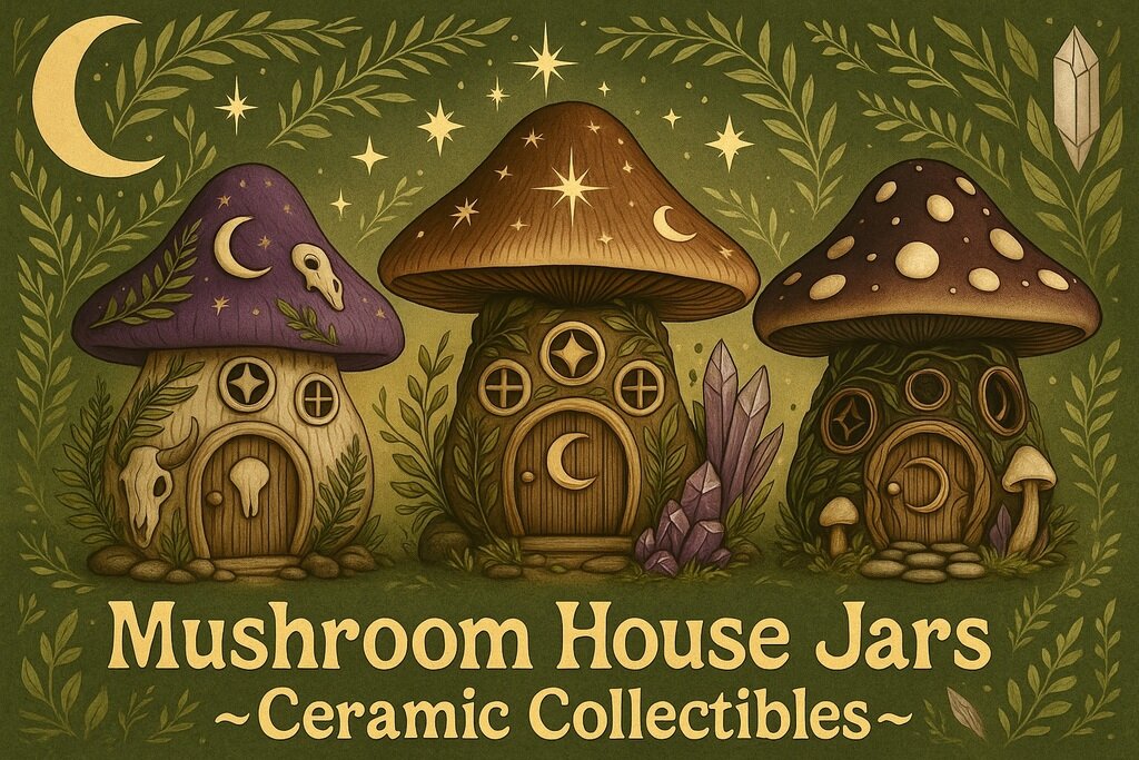 Mushroom House Jars ~Ceramic Collectibles~
