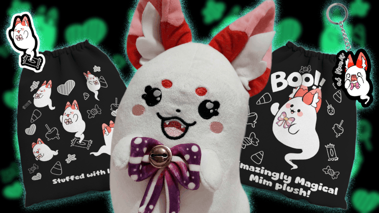 ♡ Mimazing glow in the dark ghosty kitsune plushies + bags ♡
