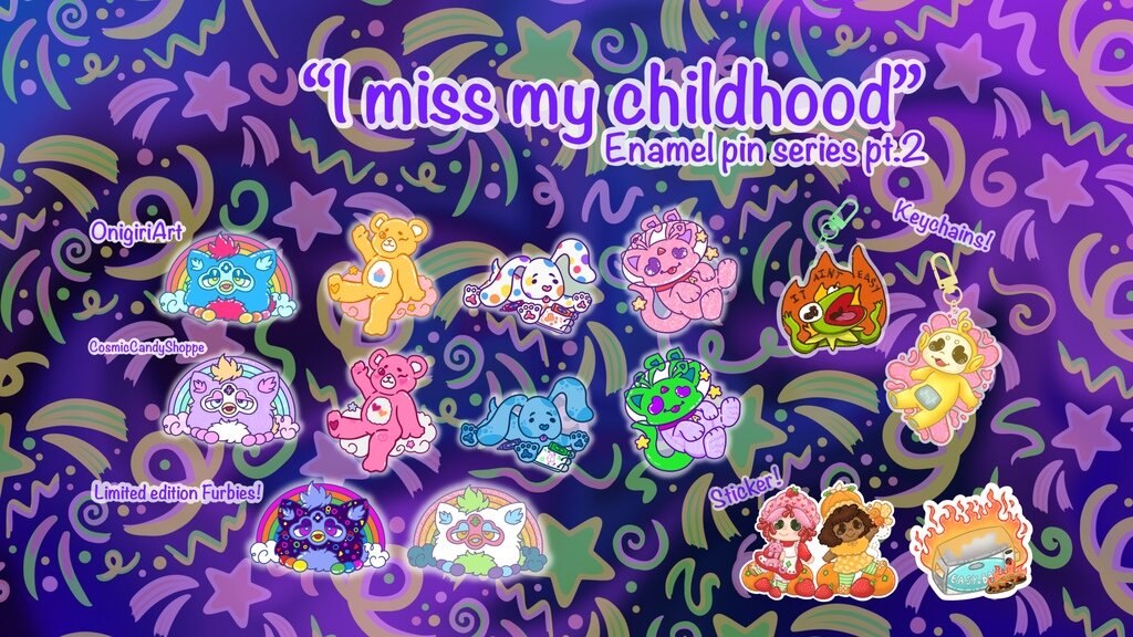 I miss my childhood Enamel pin series