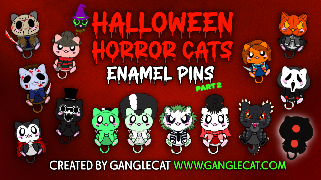 Horror Kitties Enamel Pins & Stickers
