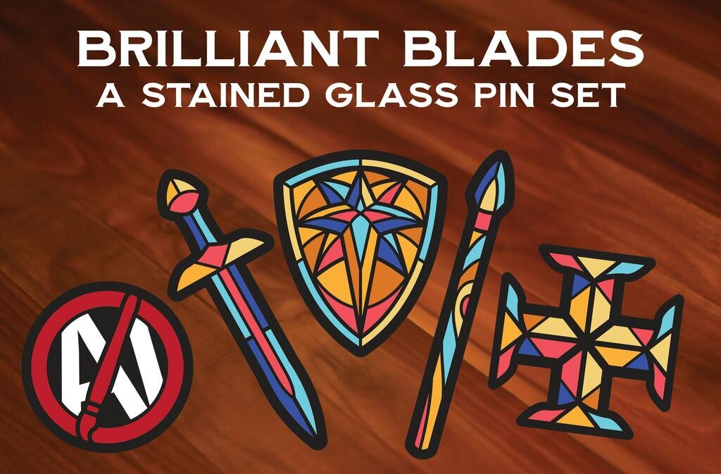 Brilliant Blades - Stained Glass Weapon Pins