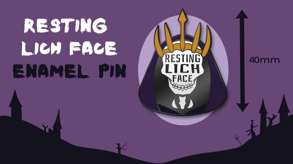 Resting Lich Face Enamel Pin