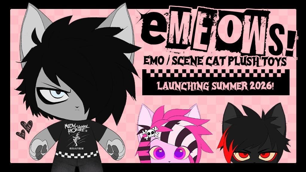 Emeows! emo/scene cat plushies