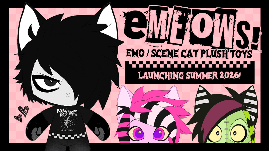 Emeows! emo/scene cat plushies