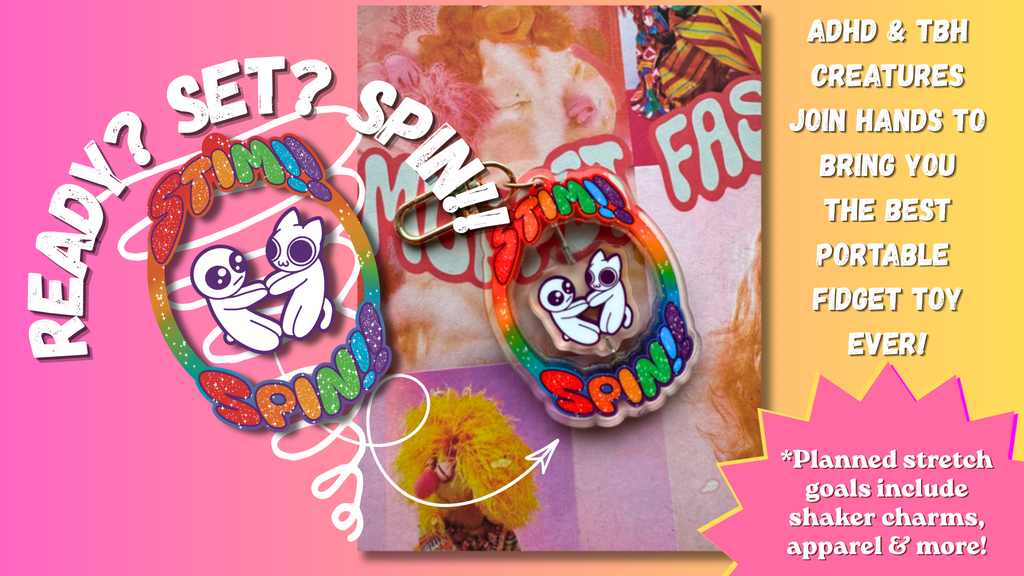 TBH/ADHD Creature Stim Toy Spin & Shake Keychains!!
