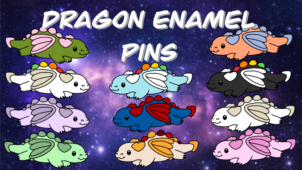 Dragon enamel pins