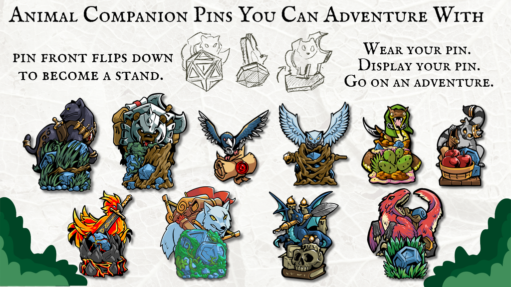 Animal Companion Enamel Pin Miniatures