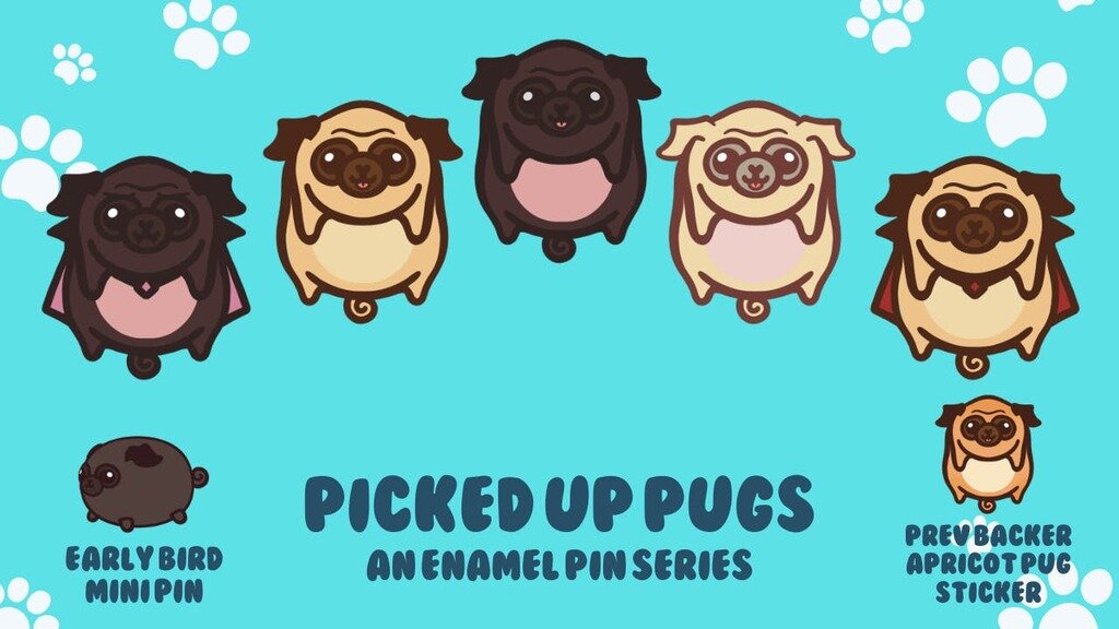 Picked Up Pugs Enamel Pins