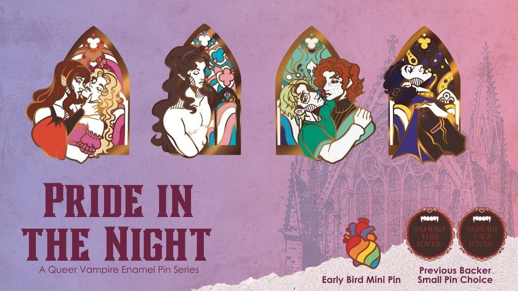 Pride in the Night: Queer Vampire Enamel Pins