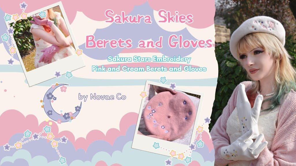 Sakura Skies Berets and Gloves