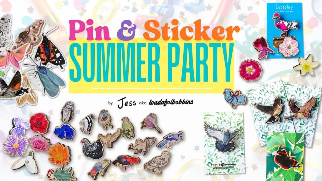 Pin and Sticker Summer Party