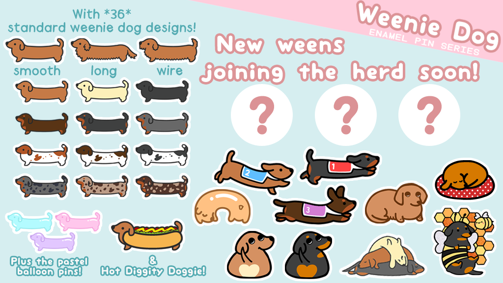 Weenie Dog Pins & Stickers
