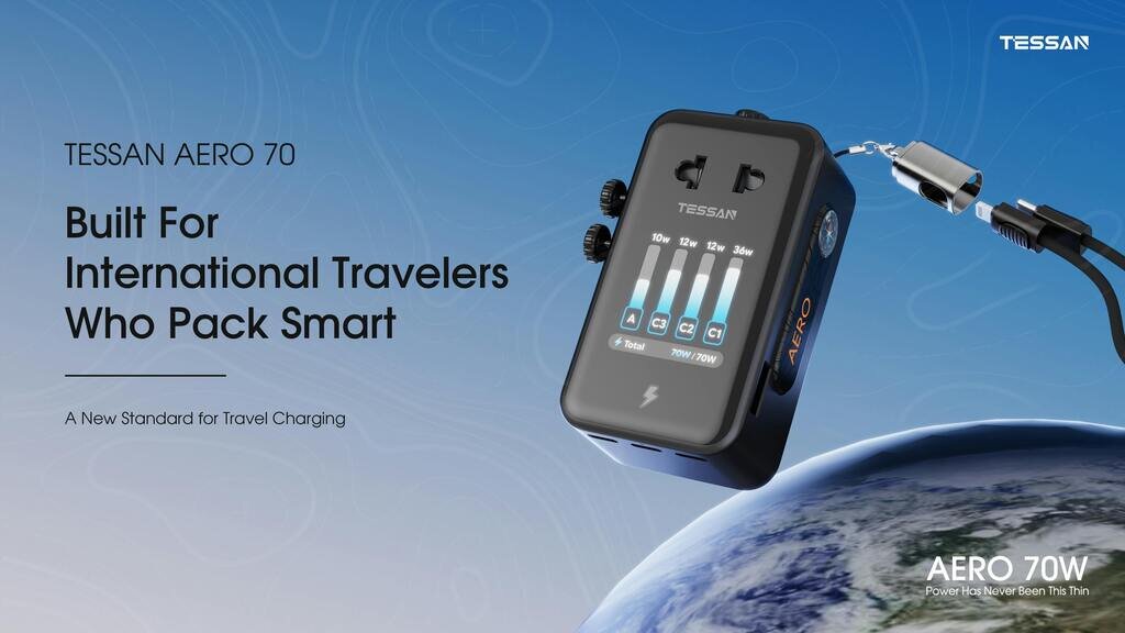 TESSAN AERO 70: Smart Travel Adapter for Global Travel