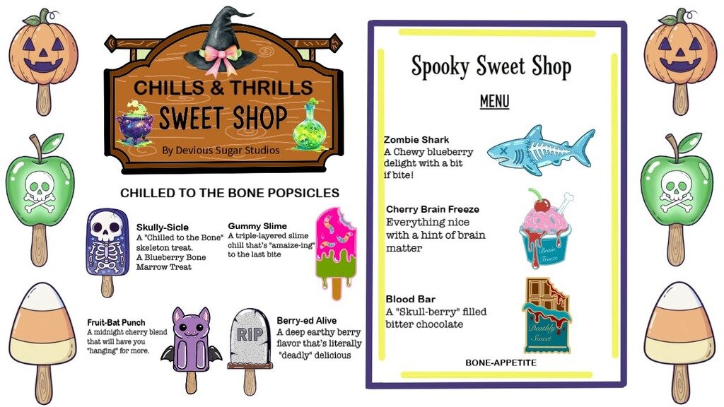 Chills & Thrills Sweet Shop Enamel pins