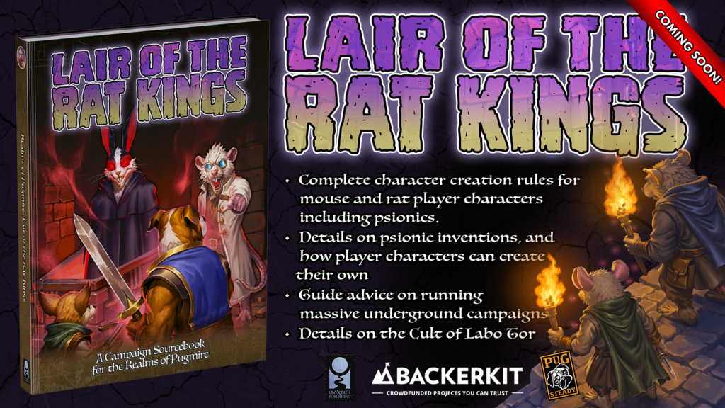 Lair of the Rat Kings TTRPG Book for Realms of Pugmire