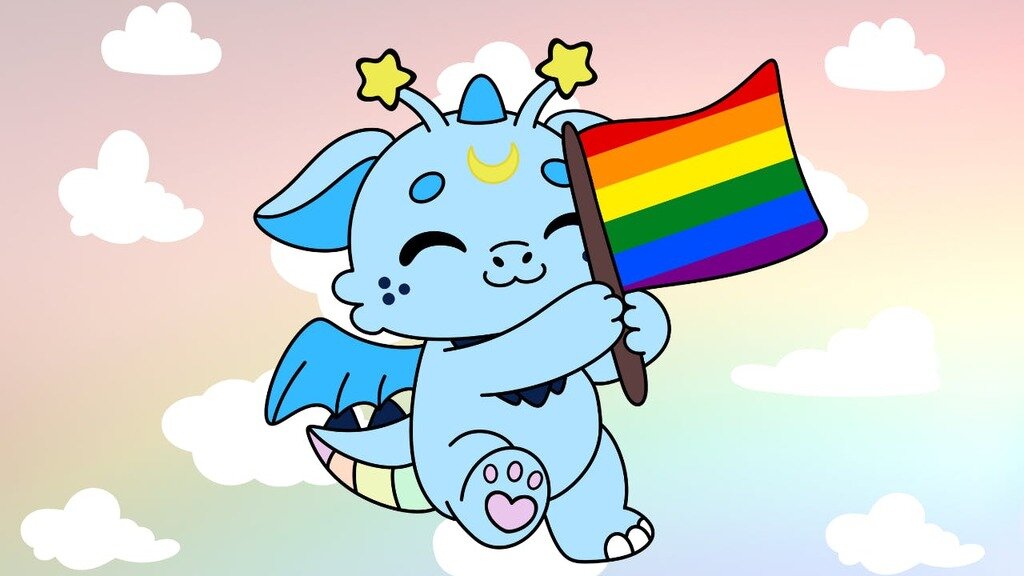 Pride Gooby Dragon Plush Keychains