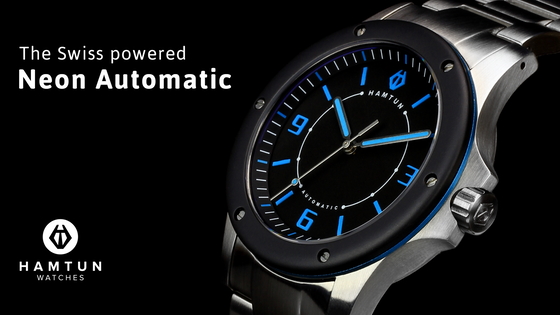 Neon Automatic: stunning Swiss powered watches from Hamtun