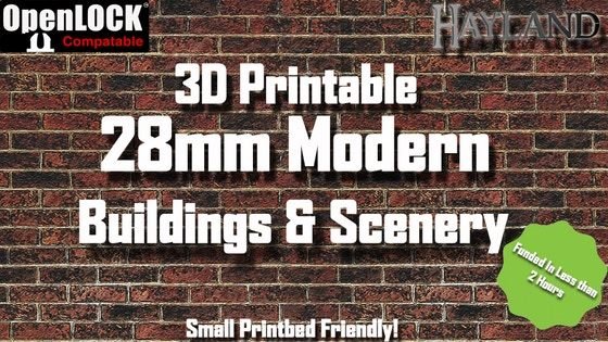 28mm Modern Buildings & Scenery - OpenLOCK - 3D Printable