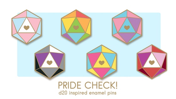 Pride Check!: Pride Dice Enamel Pins