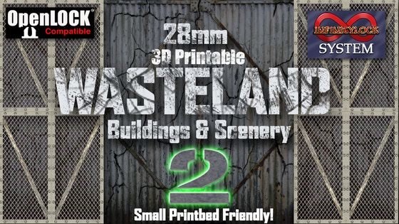 28mm 3D Print Wasteland #2 Buildings & Scenery - STL