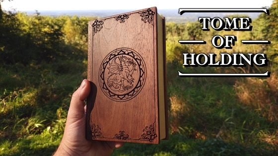 TOME OF HOLDING: The hardwood dice box and rolling tray.
