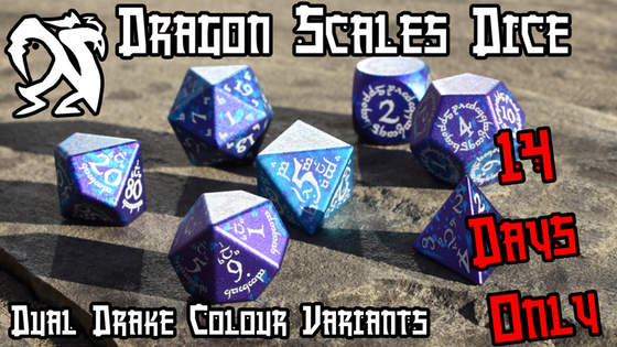 Dragon Scales - Dual Drake Metal Gaming Dice - 14 Days Only