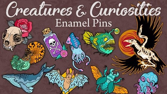 Creatures & Curiosities Enamel Pins