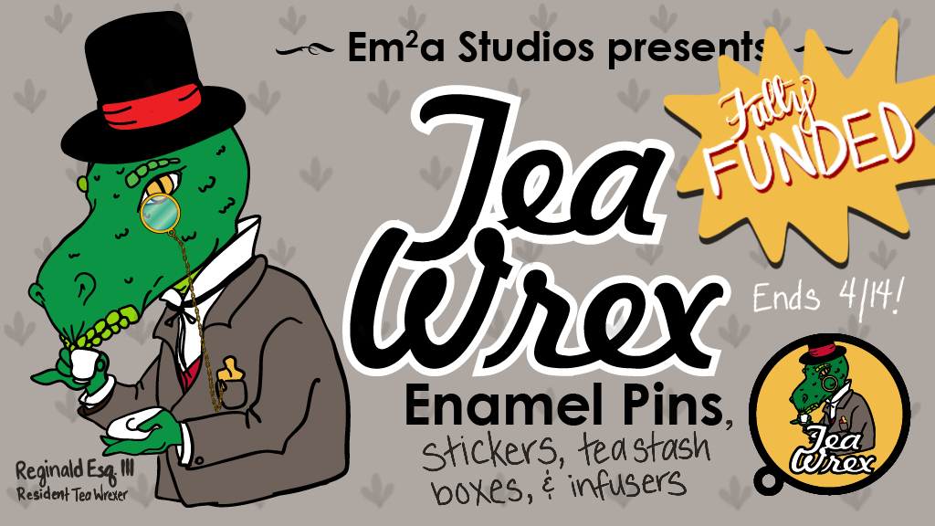 Em2a Studios Makes Tea Wrex Enamel Pins