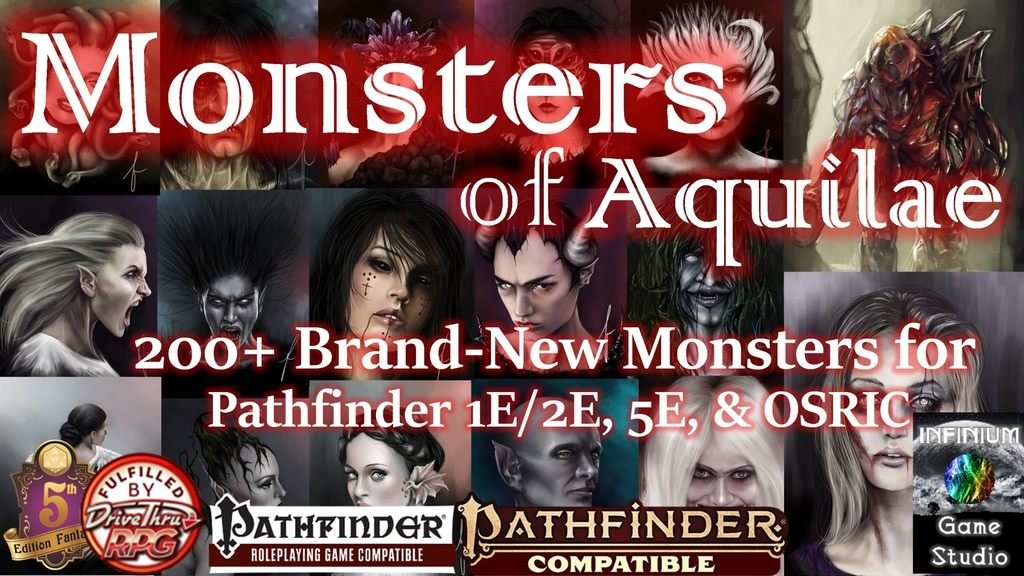Monsters of Aquilae: 200+ Brand-New Creatures for 5E/P1E/P2E