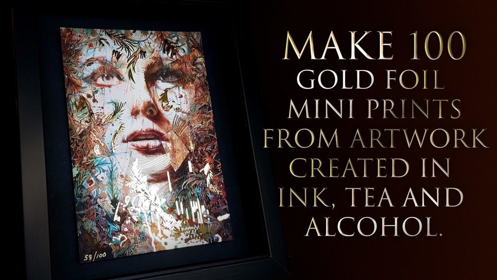 Make 100 Ltd Ed foiled mini prints - 'Just out of Reach'