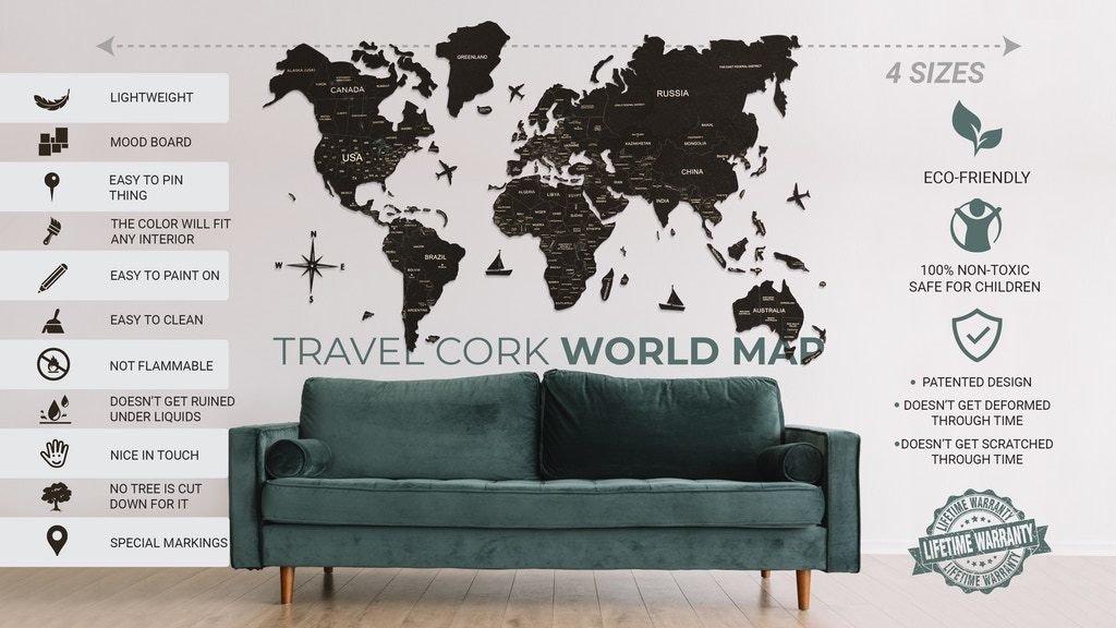 Travel Cork World Map 3.0 | by Enjoy The Wood