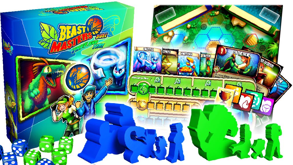 Beast Masters Duel: Tree and Tide with Custom Meeples!