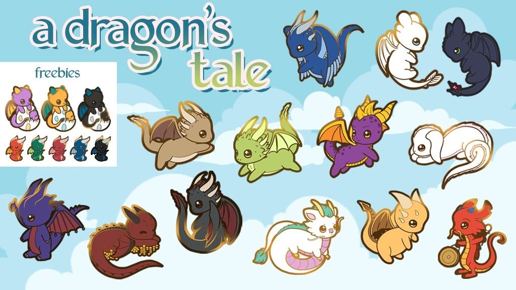 ♥ A Dragon's Tale: cute dragon enamel pins