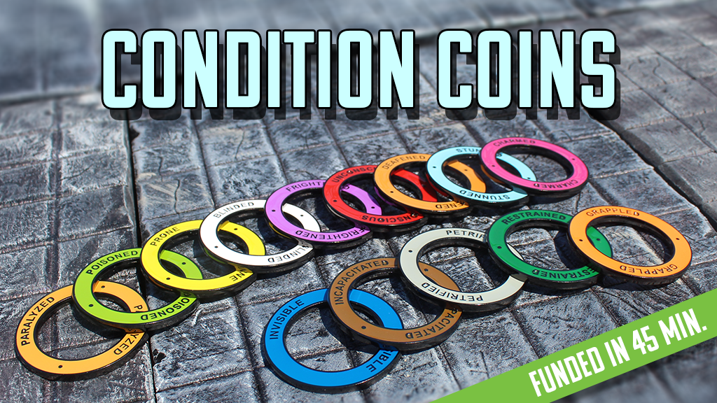Condition Coins - Metal Status Marker Rings for D&D