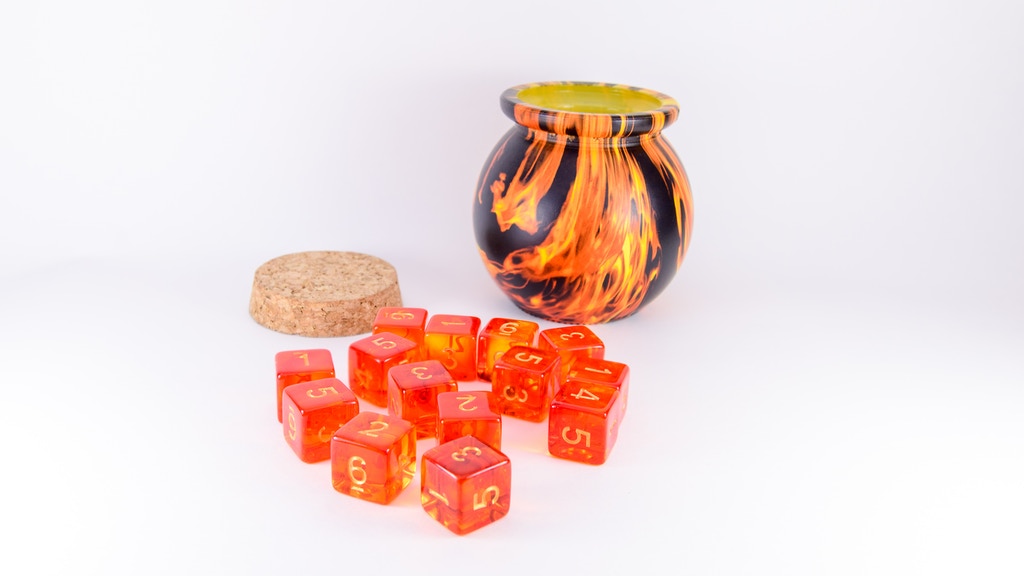 Amazing Fireball Dice Jar & custom, exclusive Fire Dice!