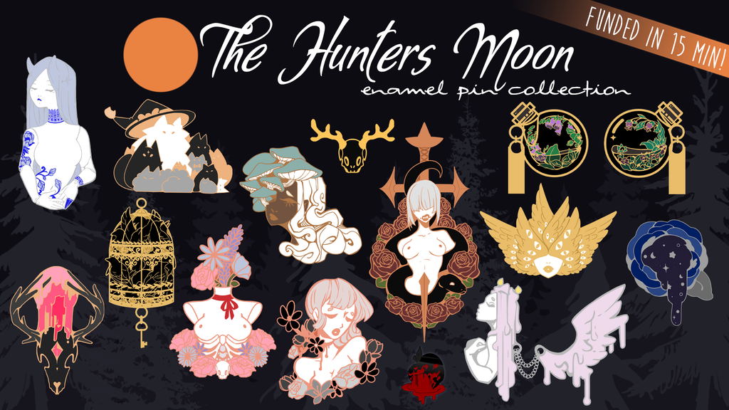 The Hunter's Moon: enamel pins