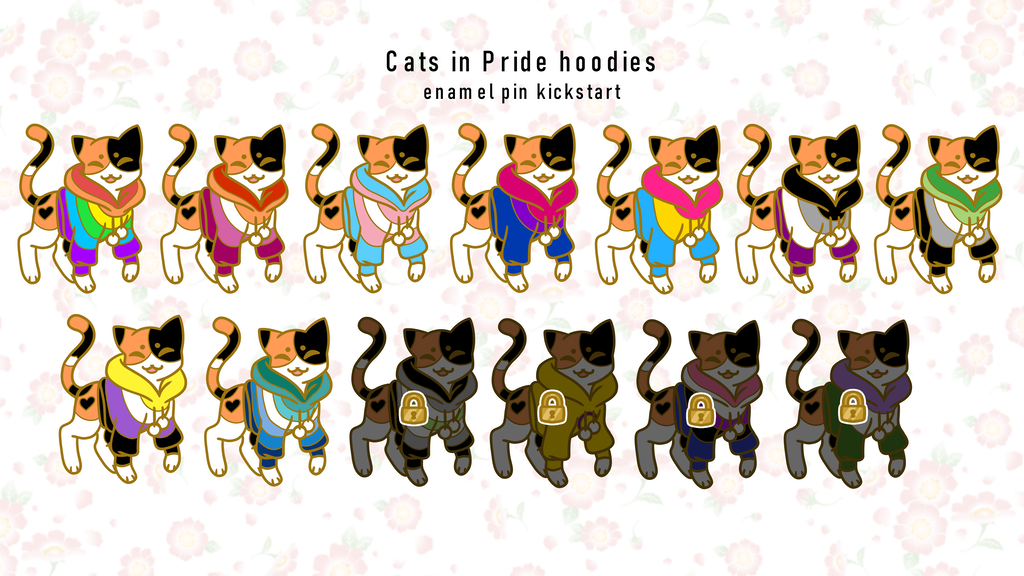 LGBT cat enamel pins