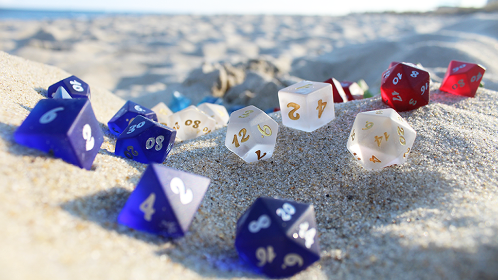 Sea Glass Dice - Frosted Glass Dice Sets for RPG Gaming