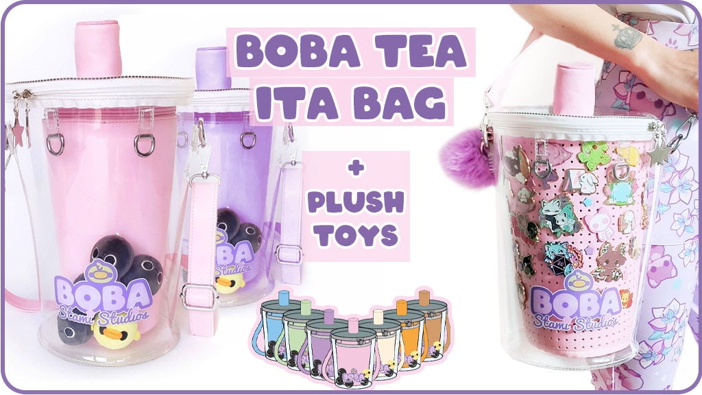 Boba Bubble Tea Ita Shoulder Bag and Plush Bubbles