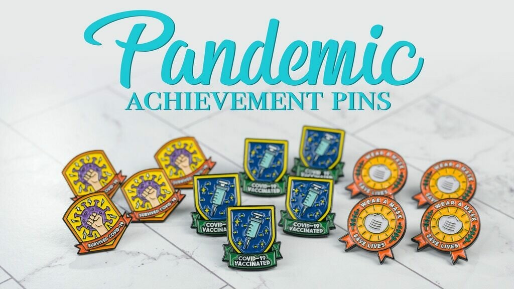COVID-19 Pandemic Achievement Enamel Pins