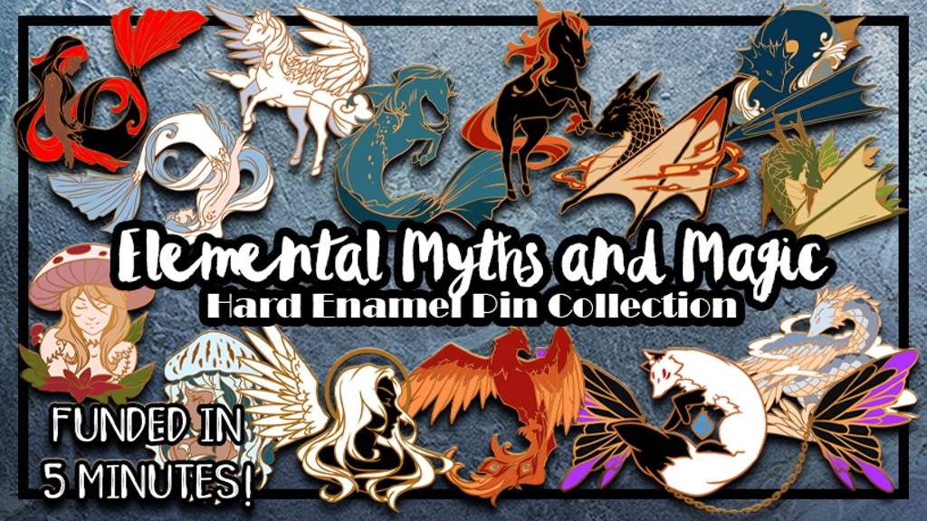 Elemental Myths and Magic: Hard Enamel Pin collection