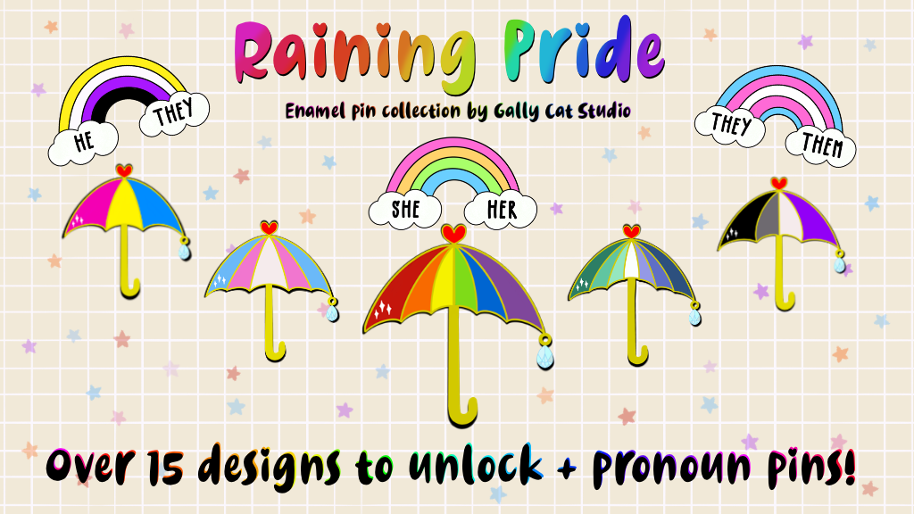 Raining Pride: Enamel Pins