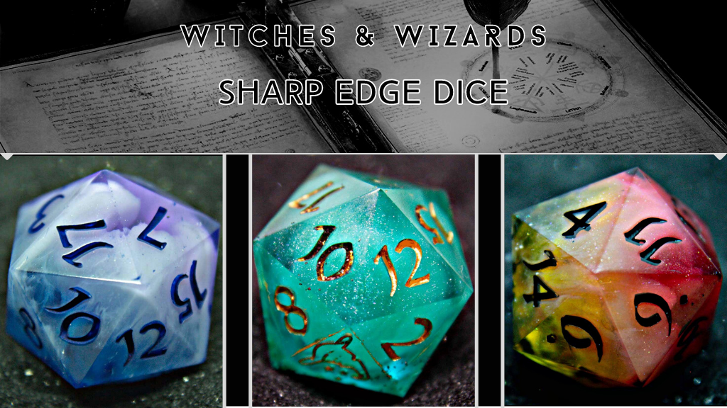 Witches and Wizards: Sharp Edge dice for RPG games