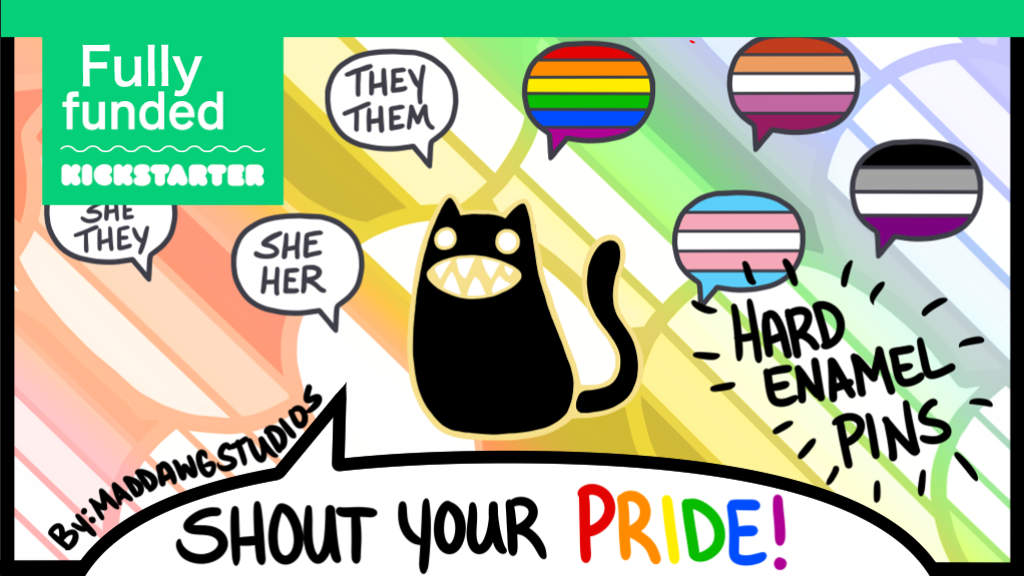 Shout Your Pride! Flag and Pronoun Pins