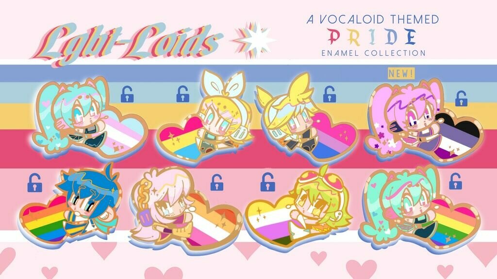 LGBT - loids: A Vocaloid Pride Pin Collection