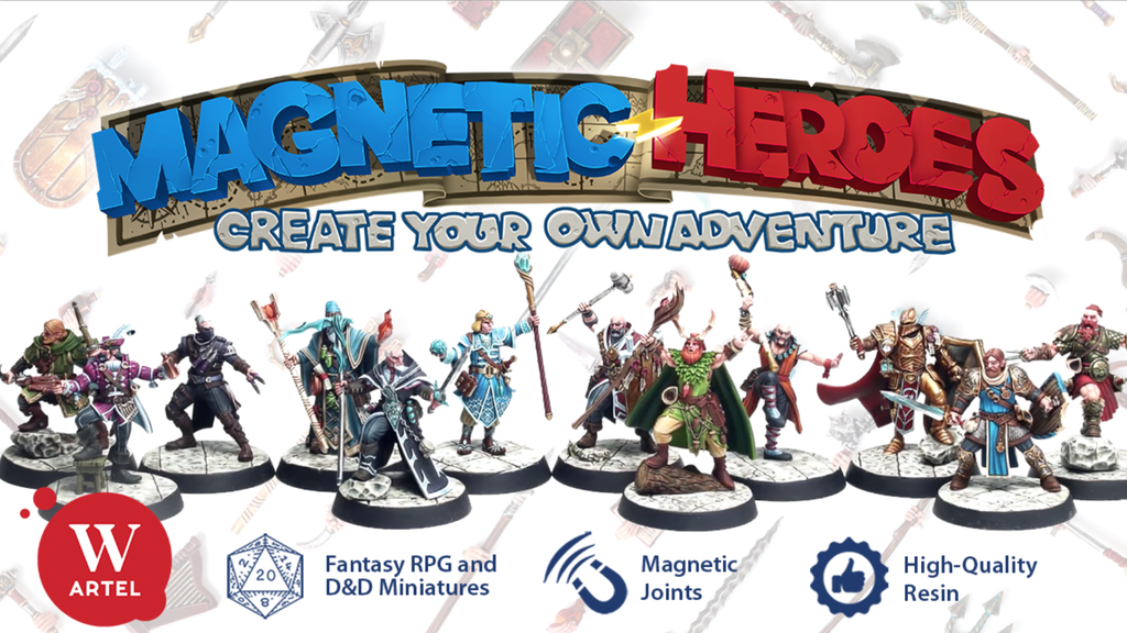Magnetic Heroes: Modular miniatures for fantasy roleplay