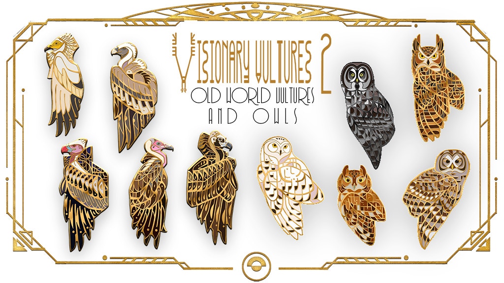 Visionary Vultures 2: Owls & Old World Bird Pin Collection