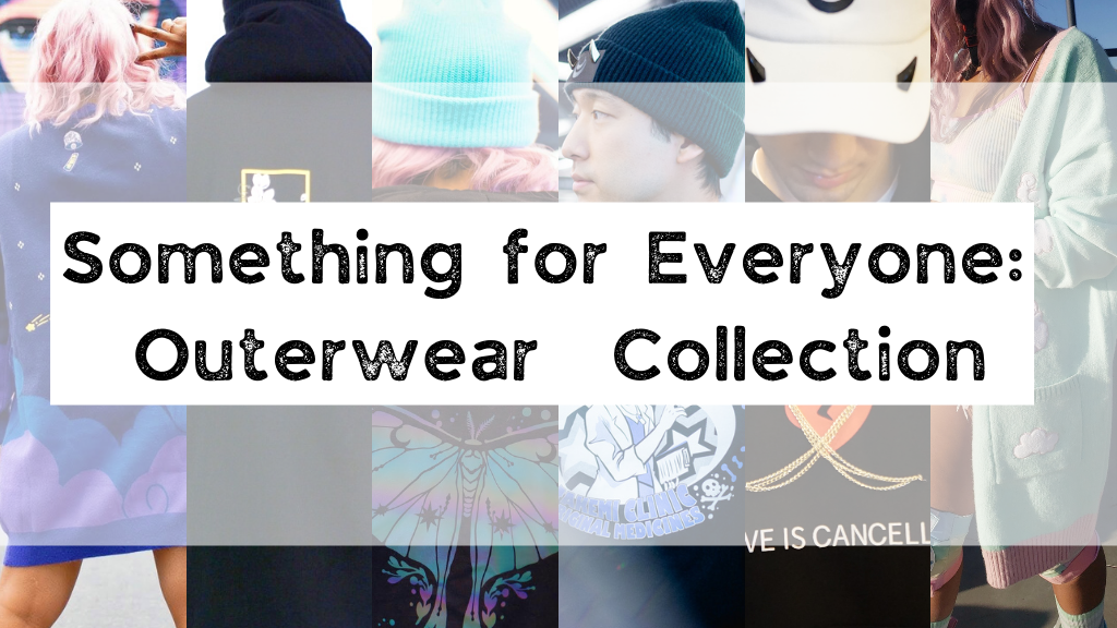 Outerwear collection: Cardigans, Jackets, and Oni Beanies