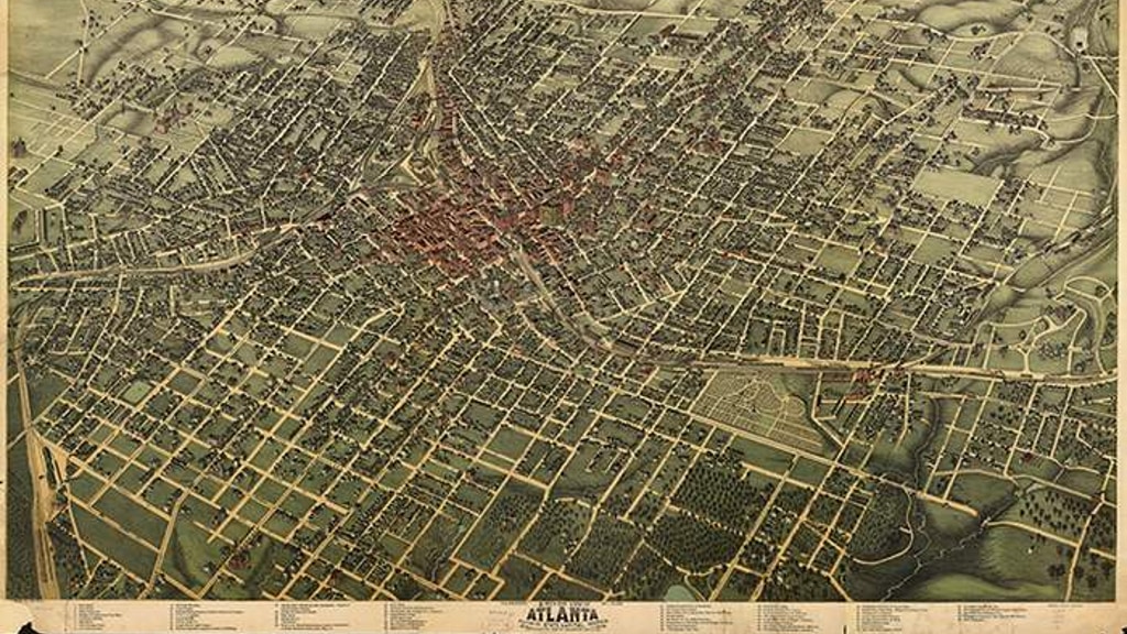 Bird's Eye View 1892 Map of Atlanta - 1000 Piece Puzzle