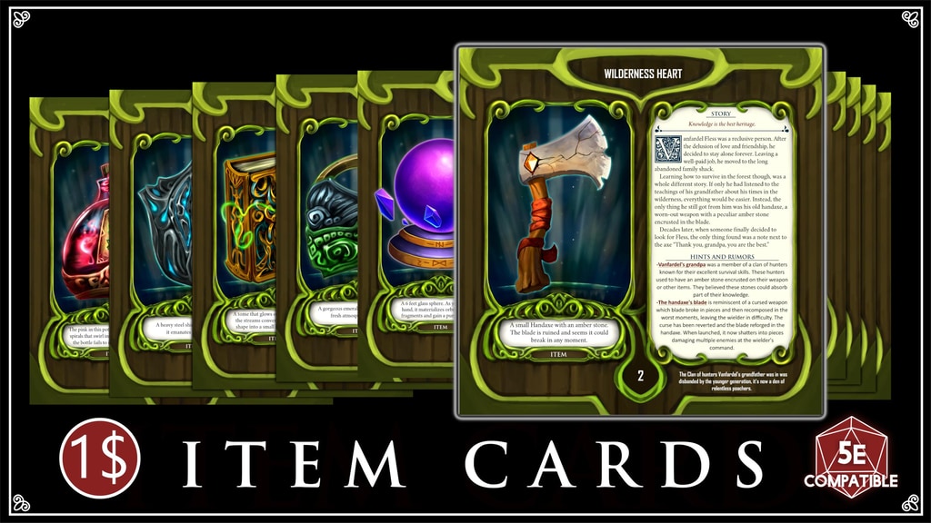 Fillable Item Cards!